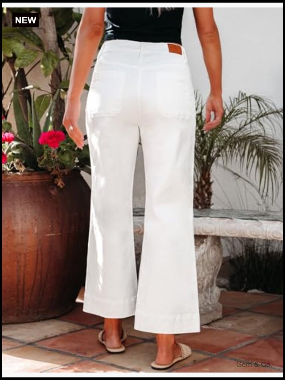 High Waisted Flare Jeans for Women Trendy Wide Leg Cropped Denim Pants Stretchy - Picture 3 of 7